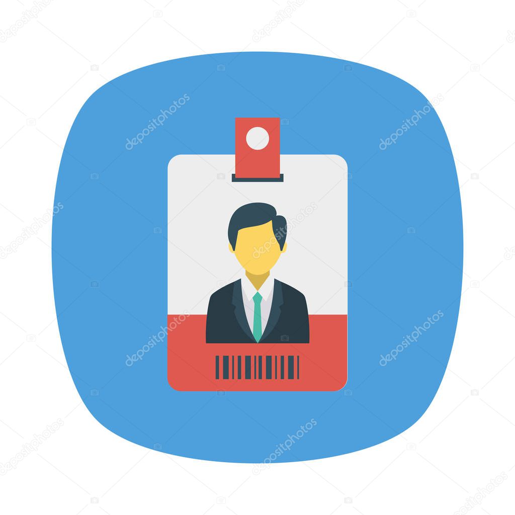 id card flat icon isolated on white background, vector, illustration 