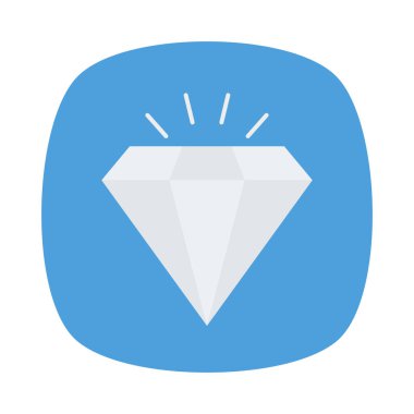 elmas düz simgesi beyaz arka plan, vektör, illüstrasyon izole 