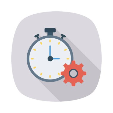 vites düz simgesi izole beyaz arka plan, vektör, illüstrasyon, ayarı kavramı ile kronometre 