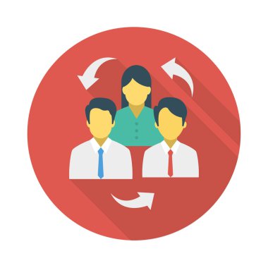 beyaz arka plan, vektör, illüstrasyon yalıtılmış kullanıcıları düz simge değiştirme