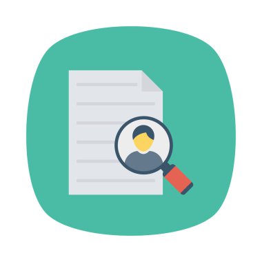 Büyüteç düz simgesini izole beyaz arka plan, vektör, illüstrasyon kavramı işe, belgeyle iş 