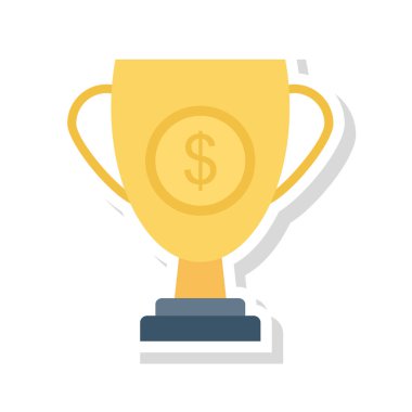 Beyaz arka plan, vektör, illüstrasyon izole doları sembolü düz simgesi olan ödülü Kupası