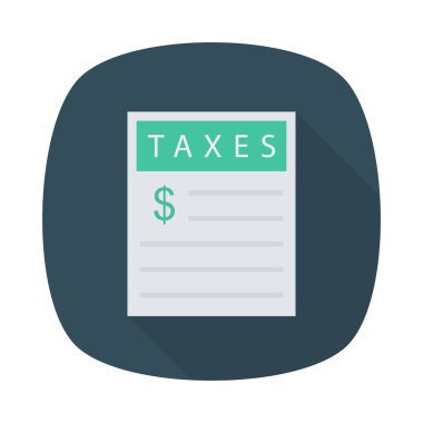 bill sayfası düz simgesi beyaz arka plan, vektör, illüstrasyon izole