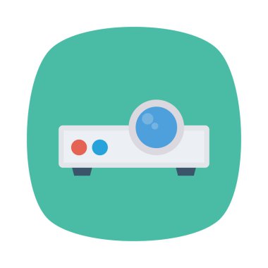 Beyaz arka plan, vektör, illüstrasyon izole projektör düz simgesi