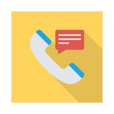 konuşma balonu düz simgesinin izole beyaz arka plan, vektör, illüstrasyon, arama kavramı ile alıcı  