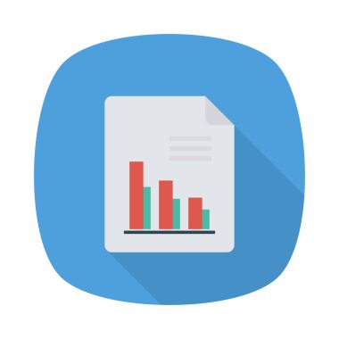 rapor Belge düz simgesi beyaz arka plan, vektör, illüstrasyon izole