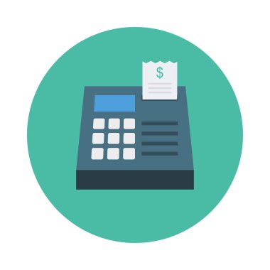 Beyaz arka plan, vektör, illüstrasyon izole ödeme terminal düz simgesi