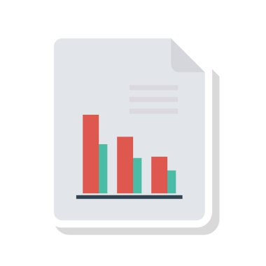 rapor Belge düz simgesi beyaz arka plan, vektör, illüstrasyon izole