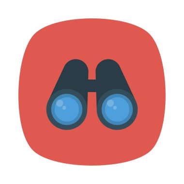 Dürbün düz simgesi beyaz arka plan, vektör, illüstrasyon izole  