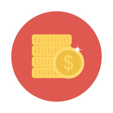 Beyaz arka plan, vektör, illüstrasyon izole Doları para düz simgesi 