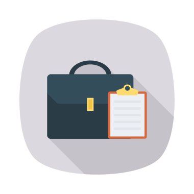 Beyaz arka plan, vektör, illüstrasyon izole Pano düz simgesi olan evrak çantası 