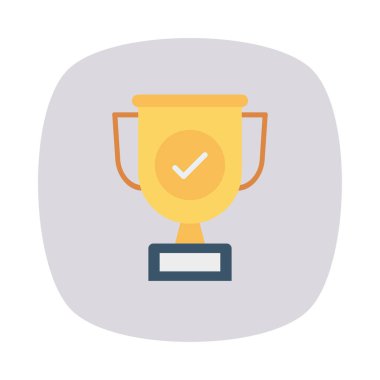 Beyaz arka plan, vektör, illüstrasyon izole Ödülü Kupası düz simgesi