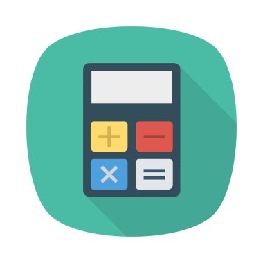 Beyaz arka plan, vektör, illüstrasyon izole hesaplama düz simgesi