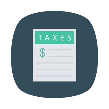 bill sayfası düz simgesi beyaz arka plan, vektör, illüstrasyon izole