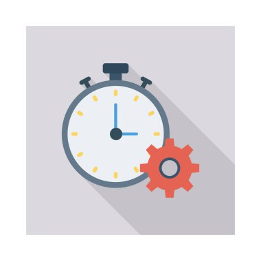 vites düz simgesi izole beyaz arka plan, vektör, illüstrasyon, ayarı kavramı ile kronometre 