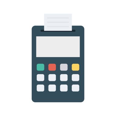 Beyaz arka plan, vektör, illüstrasyon izole ödeme terminal düz simgesi