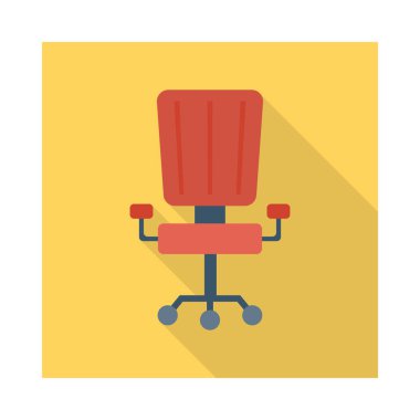 Beyaz arka plan, vektör, illüstrasyon izole sandalye düz simgesi