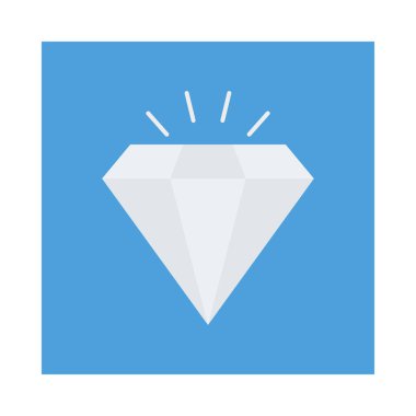 elmas düz simgesi beyaz arka plan, vektör, illüstrasyon izole 