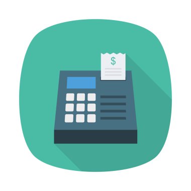 Beyaz arka plan, vektör, illüstrasyon izole ödeme terminal düz simgesi