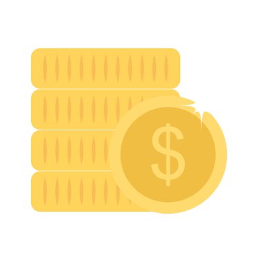 Beyaz arka plan, vektör, illüstrasyon izole Doları para düz simgesi 