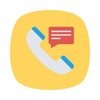 konuşma balonu düz simgesinin izole beyaz arka plan, vektör, illüstrasyon, arama kavramı ile alıcı  