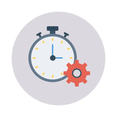 vites düz simgesi izole beyaz arka plan, vektör, illüstrasyon, ayarı kavramı ile kronometre 