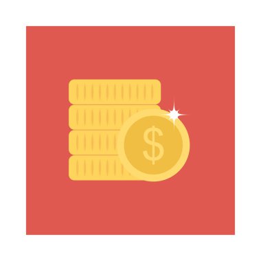 Beyaz arka plan, vektör, illüstrasyon izole Doları para düz simgesi 