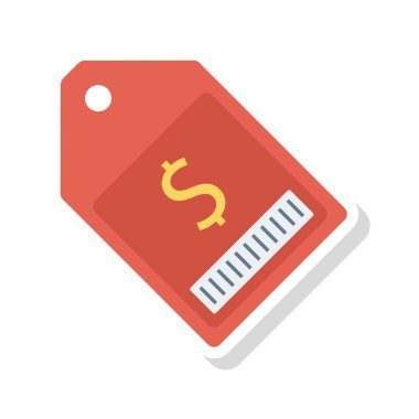 Doları sembol düz simgesini izole beyaz arka plan, vektör, illüstrasyon kavramı alışveriş, etiketle