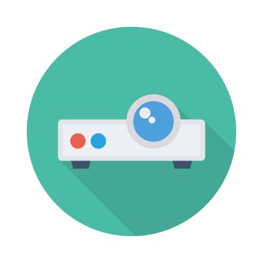 Beyaz arka plan, vektör, illüstrasyon izole projektör düz simgesi