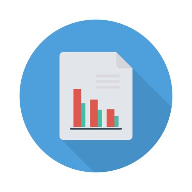 rapor Belge düz simgesi beyaz arka plan, vektör, illüstrasyon izole