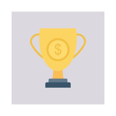 Beyaz arka plan, vektör, illüstrasyon izole doları sembolü düz simgesi olan ödülü Kupası