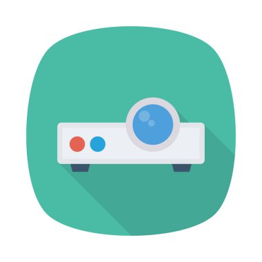 Beyaz arka plan, vektör, illüstrasyon izole projektör düz simgesi