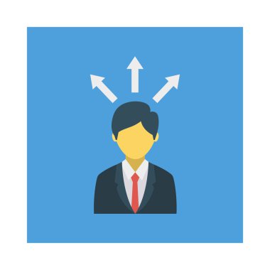 Beyaz arka plan, vektör, illüstrasyon izole çalışan avatar düz simgesi 