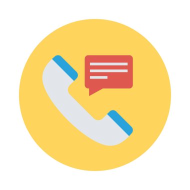 konuşma balonu düz simgesinin izole beyaz arka plan, vektör, illüstrasyon, arama kavramı ile alıcı  