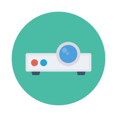 Beyaz arka plan, vektör, illüstrasyon izole projektör düz simgesi