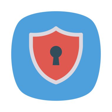 kalkan düz simgesi beyaz arka plan, vektör, illüstrasyon, özel izole koruma kavramı 