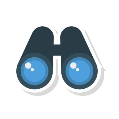 Dürbün düz simgesi beyaz arka plan, vektör, illüstrasyon izole  