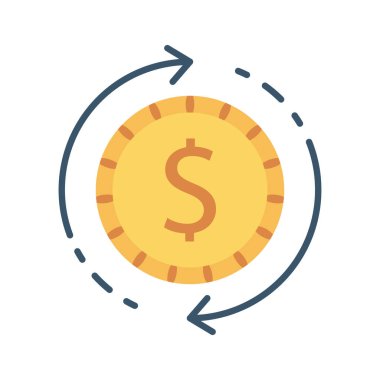 oklar düz simgesi beyaz arka plan, vektör, illüstrasyon izole Doları para değişimi