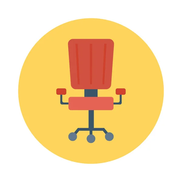 Chair Flat Icon Isolated White Background Vector Illustration — Stock Vector