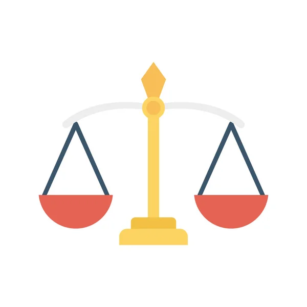 Scales Justice Flat Icon Isolated White Background Vector Illustration — Stock Vector