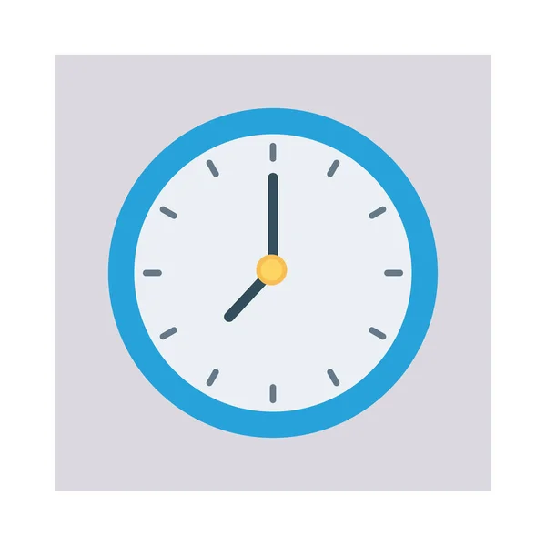 Horloge Icône Plate Isolée Sur Fond Blanc Vecteur Illustration — Image vectorielle