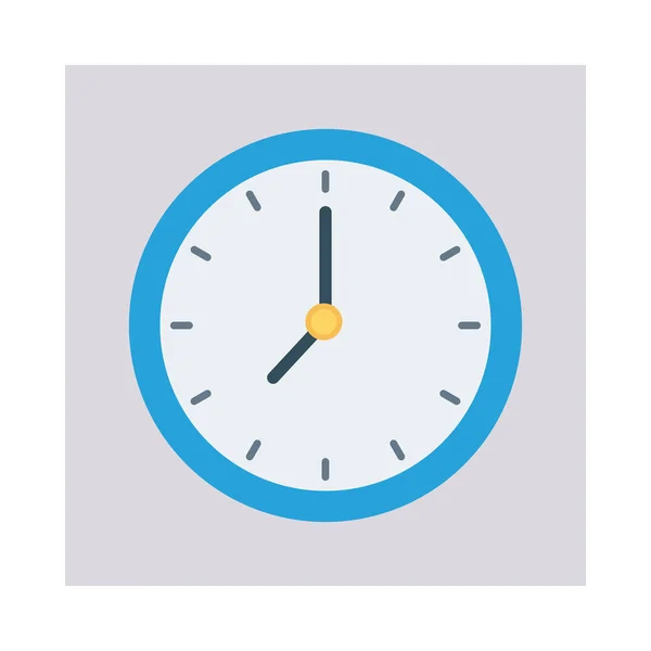 Reloj Icono Plano Aislado Sobre Fondo Blanco Vector Ilustración — Vector de stock