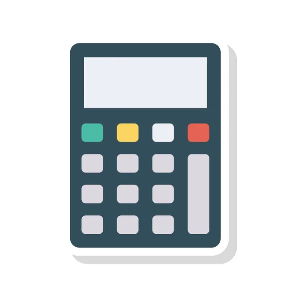 Platte Calculatorpictogram Geïsoleerd Een Witte Achtergrond Vector Illustratie — Stockvector