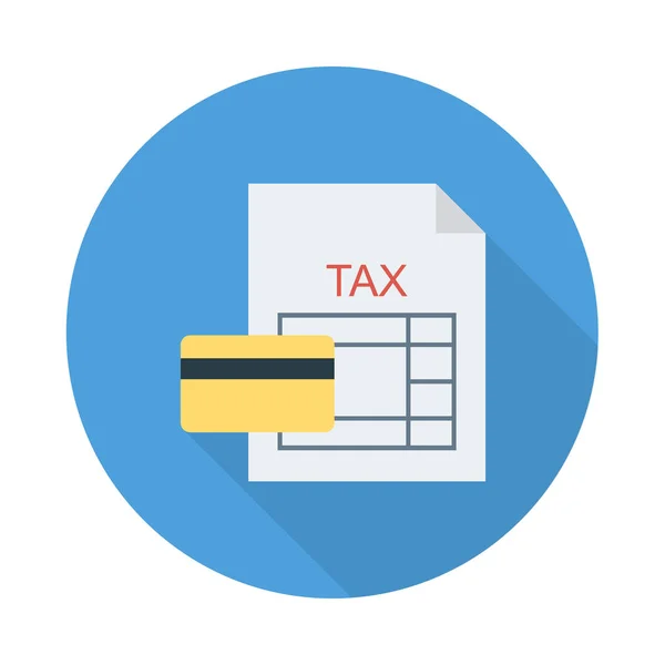 税与支付卡平面图标查出在白色背景 — 图库矢量图片