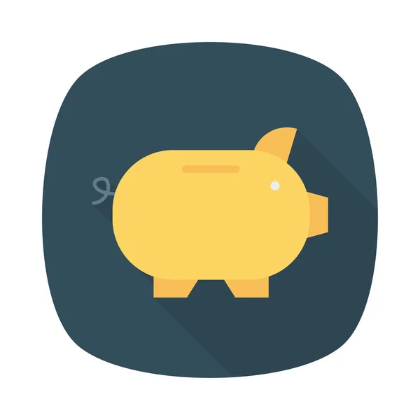Ikon Flat Bank Piggy Terisolasi Latar Belakang Putih Vektor Ilustrasi - Stok Vektor