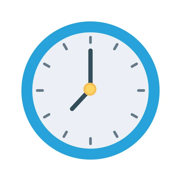 Reloj Icono Plano Aislado Sobre Fondo Blanco Vector Ilustración — Vector de stock