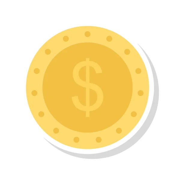 Dólar Moneda Icono Plano Aislado Sobre Fondo Blanco Vector Ilustración — Vector de stock