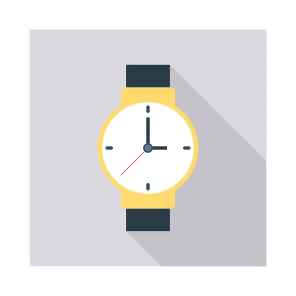 Reloj Icono Plano Aislado Sobre Fondo Blanco Vector Ilustración — Vector de stock