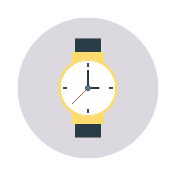 Uhr Flaches Symbol Isoliert Auf Weißem Hintergrund Vektor Illustration — Stockvektor