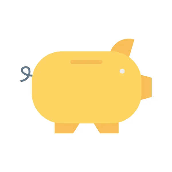 Piggy Bank Flat Icon Isolado Fundo Branco Vetor Ilustração Economizando —  Vetores de Stock